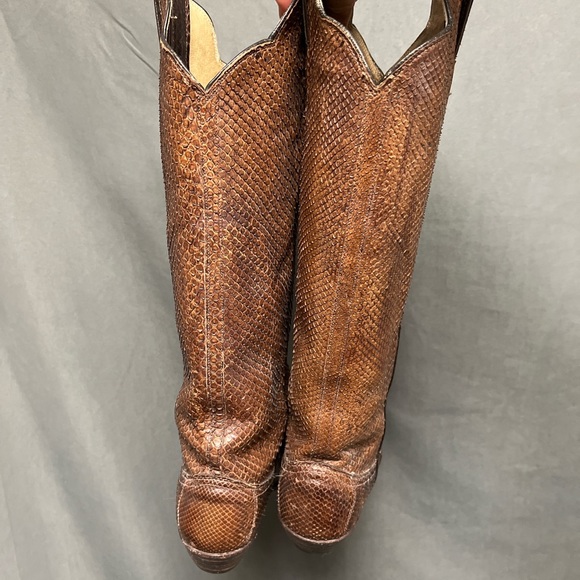 Vintage snakeskin Justin boots cowboy boots cowgirl snake boots - Picture 7 of 8